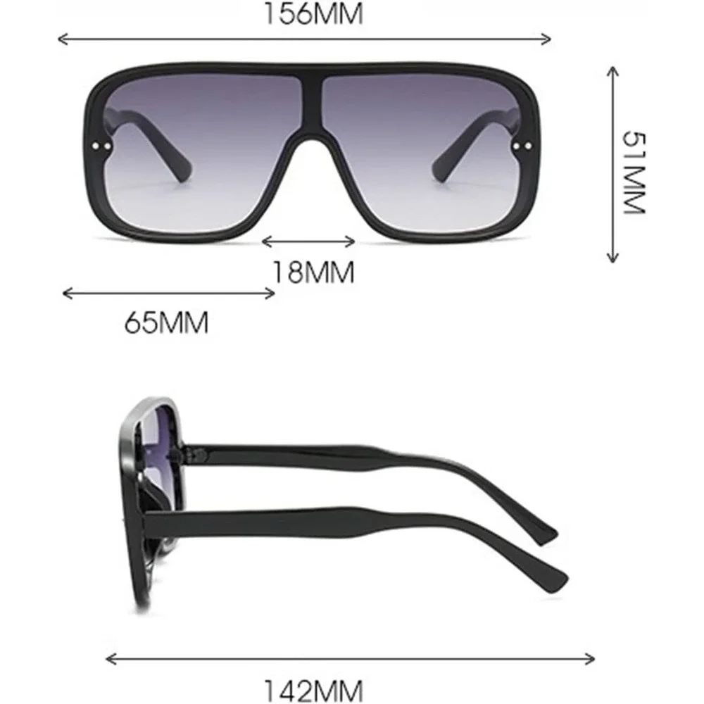 Shield Sunglasses Oversized Flat Top Mirrored Lens Fashion Visor Sunnies Lentes‎